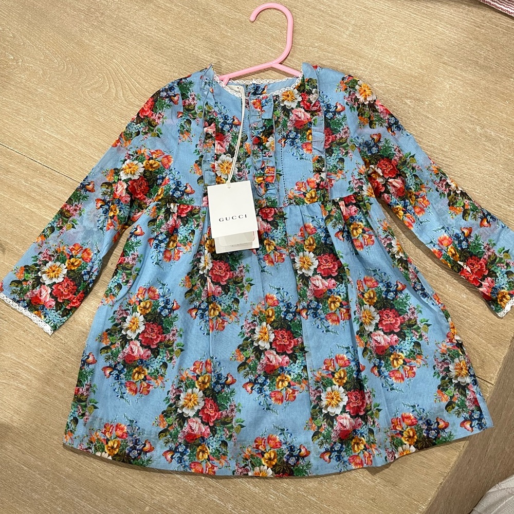 Gucci baby floral dress 12-18 NWT